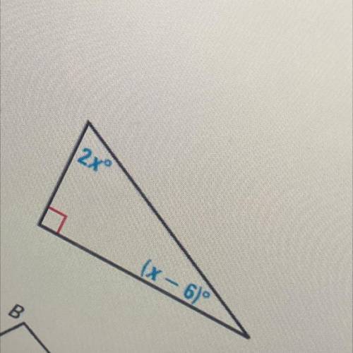 Find the measures of the acute angle of the right triangle shown