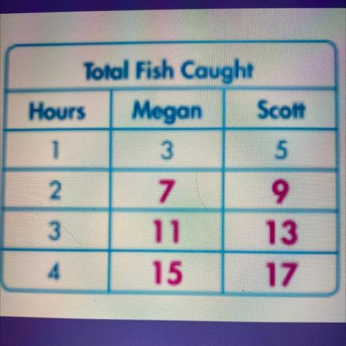 The pattern continues until Scott total is 29 Fish.What ordered pair represents the total number of
