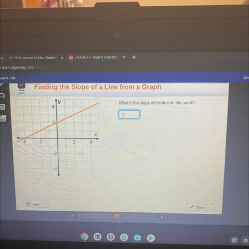 The slope of the line on the graph?