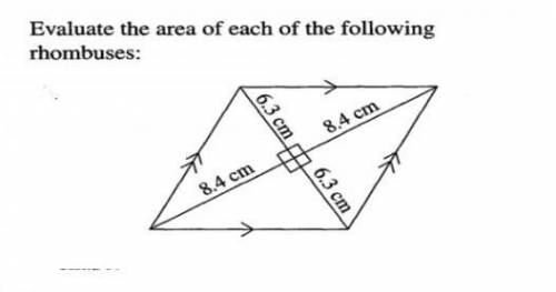 What is the area of each of the following rhombuses ?

Full working outs plzSomeone plzz help !! ​