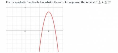 For the quadratic function below, what is the rate of change over the interval.

5 ≤ x ≤ 6
--
2
1