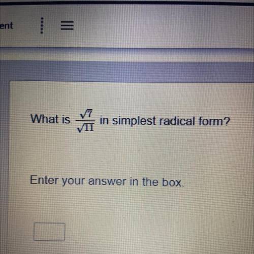 What is
V7
in simplest radical form?
Enter your answer in the box.