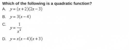 Which of the following is a quadratic function?