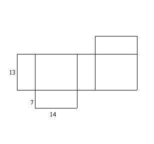 The net below has dimensions l = 14 feet, w = 7 feet, and h = 13 feet. How will the surface area of