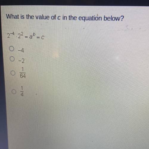 What is the value of c