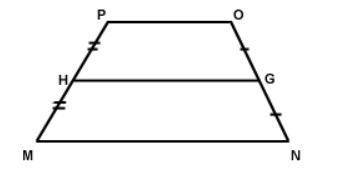 Quadrilateral MNOP below is a trapezoid. Use the figure to select the best answer from the choices