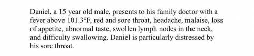 Given the above result, Daniel’s doctor prescribes him antibiotics to be taken for 10 days. Daniel