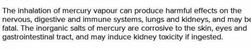 List the harmful effects of mercury in human body​