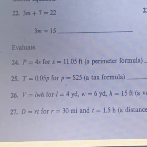 EVALUATE: P = 4s for s = 11.05 ft (a perimeter formula)