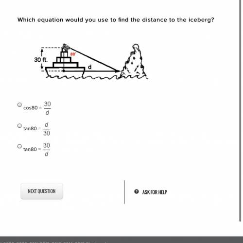 Which equation would you use to find the distance to the iceberg?