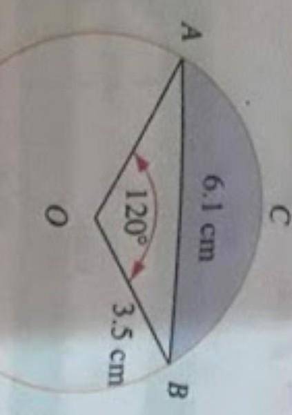 Use the circle shown below to answer questions a to d. (a)Calculate the area of the circle, center