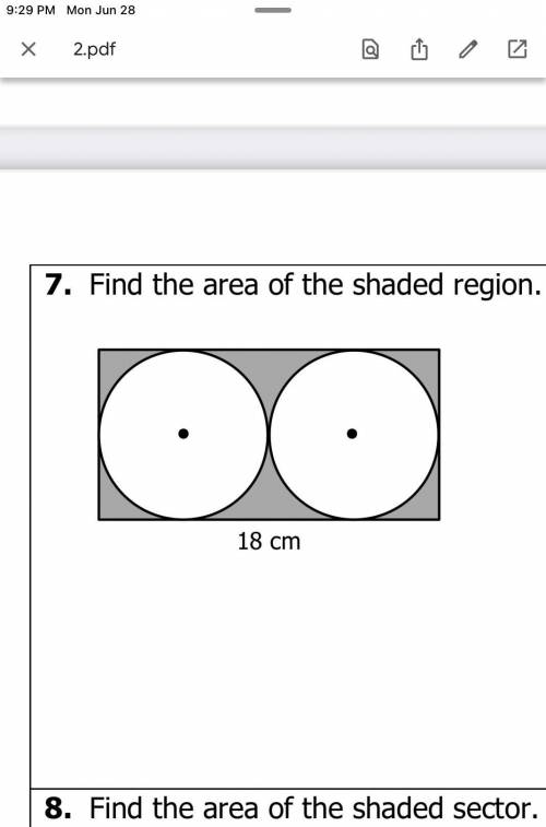 Find the area of the shaded region. A. 34.77 cm2 B. 40.24 cm2 C. 88.56 cm2 D. 106.75 cm2