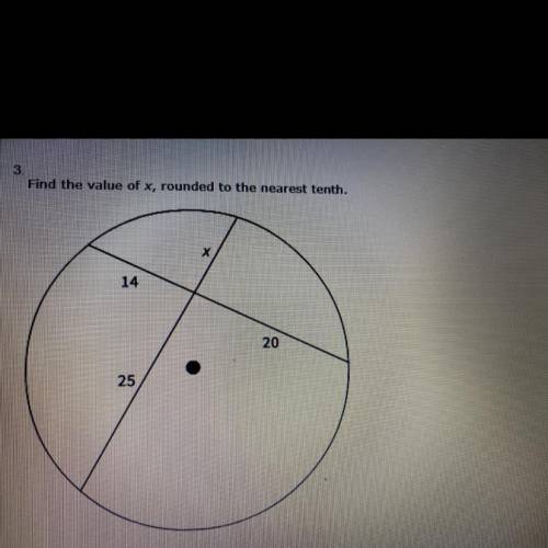 Find the value of x,rounded to the nearest tenth