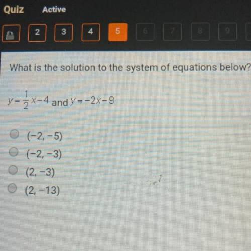 What is the solution to the system of equations below