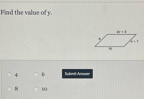 Find the value of y 
Help please