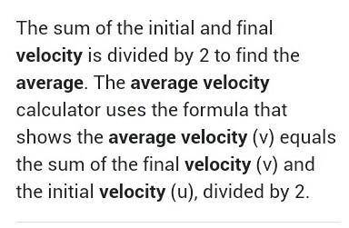 What is the Formula for average velocity?​