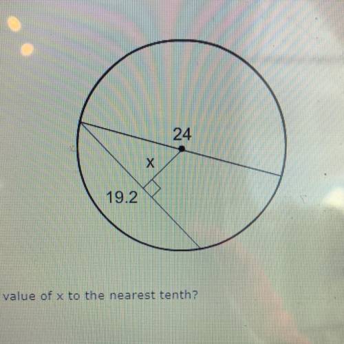 What is the value of x to the nearest tenth? 
A)7.2 
B)4.8 
C)12.0
D)9.2