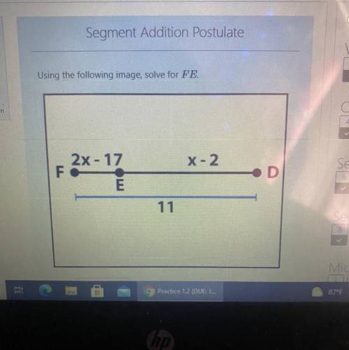 Using the following image, solve for FE