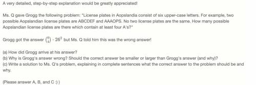(Please make sure to explain A, B, and C fully, please! I am getting marks for the detail of the ex