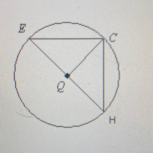 Name the diameter for the circle Q. A. QH. B.EH. C.HC. D.QE