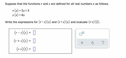 Suppose that the functions and are defined for all real numbers as follows.

Write the expression