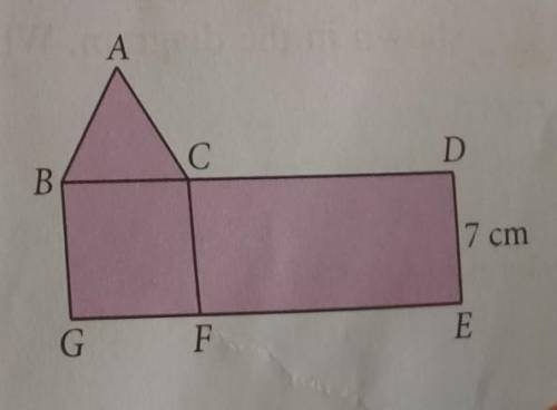 In the diagram, ABC is an equilateral triangle, BCFG is a square and CDEF is a rectangle. The perim