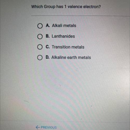 Which group has one valence electron