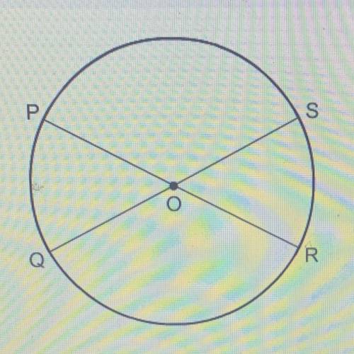 Which arc is a minor arc? 
A)SQ
B)PSR
C)PS
D)SO