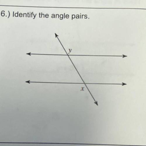 Identify the angle pairs help me pls