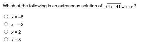 Which of the following is an extranous solution