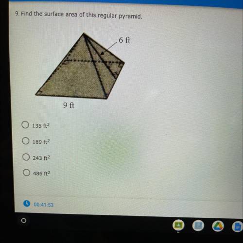 Find surface area of this regular pyramid
