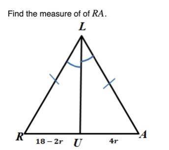 Find the measure of of RA.
