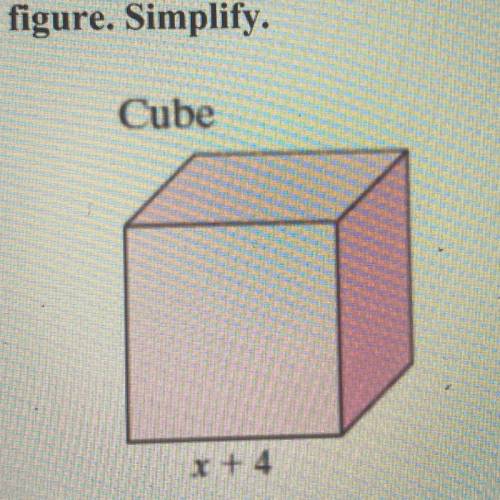 3. Find the volume of the figure. Simplify.
Cube
x + 4