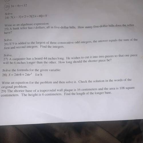 PLEASE ANSWER CORRECTLY FOR BRAINLIEST:
25.
26.
27.
29.