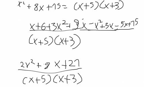 Combine as indicated by the signs. Write answer In descending powers of x.

X+6/x^28x+15+3x/x+5-x-3