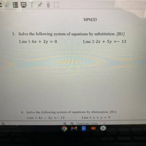 Solve system of equations by substitutions