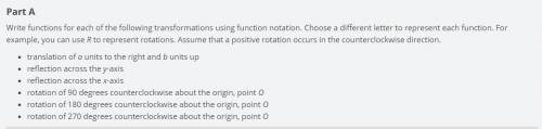 Write functions for each of the following transformations using function notation. Choose a differe