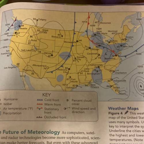 HELP ASAP. From the temperatures shown on

the weather map and the knowledge that air
masses are u