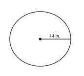 What is the circumference of the given circle in terms of ?

a. 14 in.
b. 28 in.
c. 42 in.
d. 196
