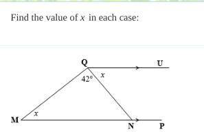 Find the value of x in each case