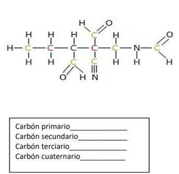 Please, Help me:

Indicate the number of primary, secondary, tertiary, and quaternary carbons in t