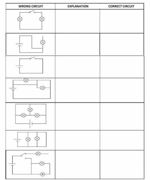 20. Explain why the following circuits do not work and correct the errors, for this draw the correc