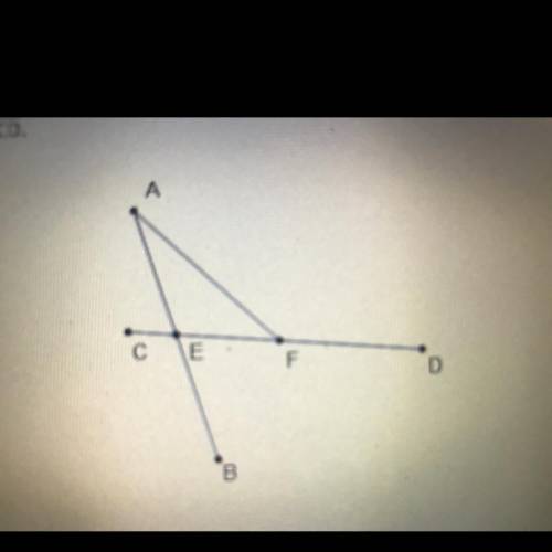 Point E is the midpoint of AB and point F is the midpoint

of CD.
Which statements about the figur