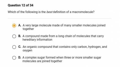 Which of the following is the best definition of a macromolecule?