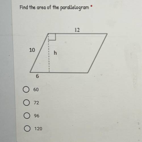 Find the area of the parallelogram