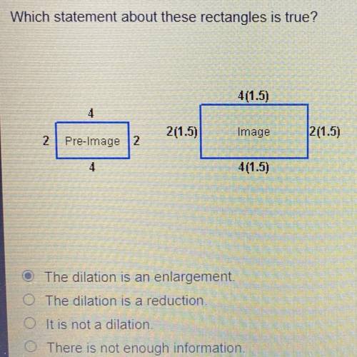 PLEASE HURRY!!! 
Which statement about these rectangles is true?