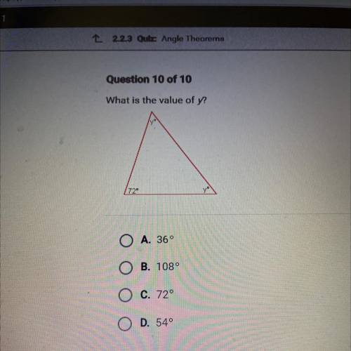 What is the value of y? 72