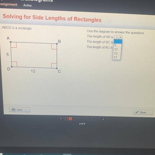 Lengths of Rectangles

ABCD is a rectangle.
А
Use the diagram to answer the questions
The length o