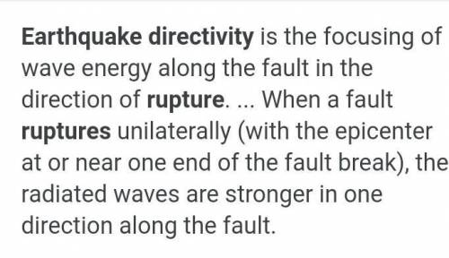 Briefly explain rupture directivity in geology.