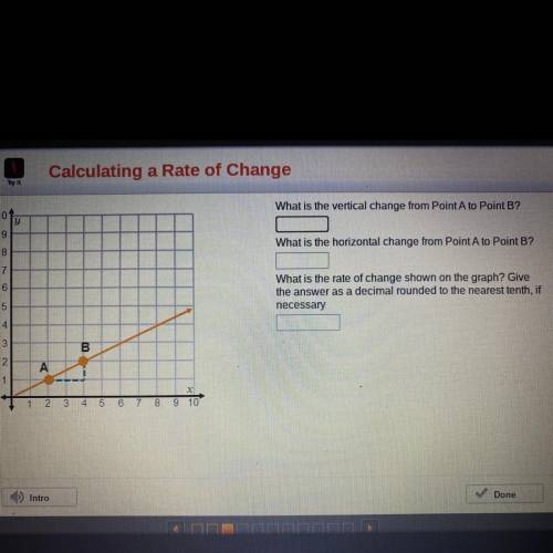 What is the vertical change from point a to point b

what is the horizontal change from point a to